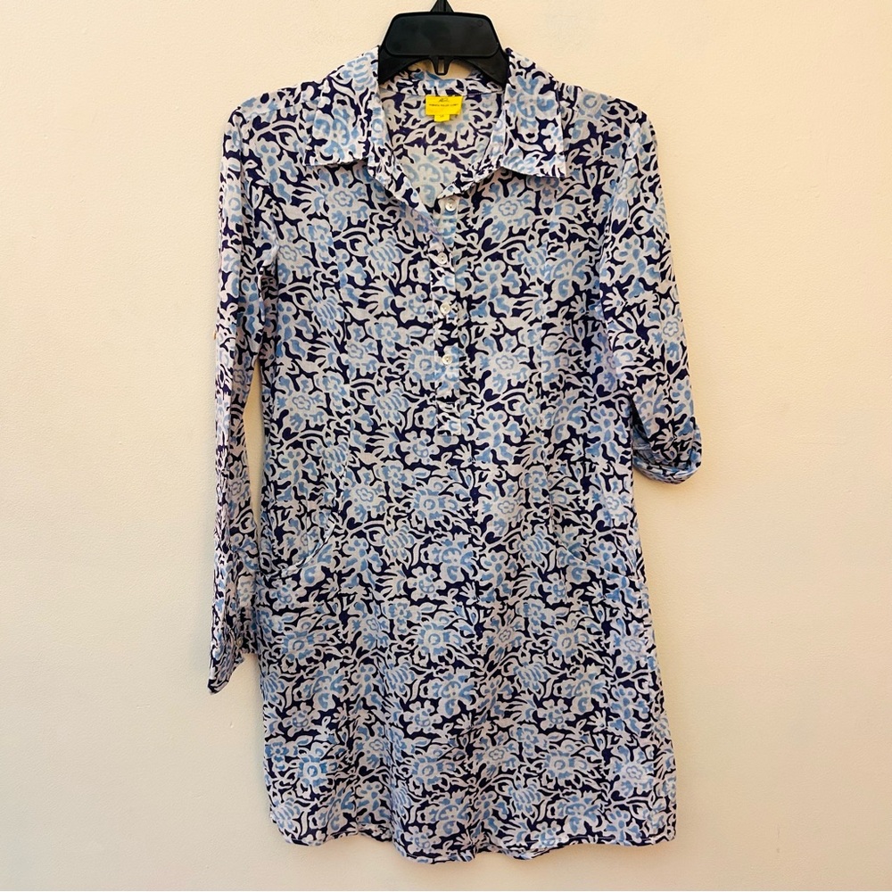 Roberta Roller Rabbit printed pullover shirt dress with pockets size XS